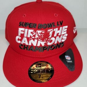 Tampa Bay Buccaneers New Era 59Fifty Hat Fire The Cannons Super Bowl 7-1/4.